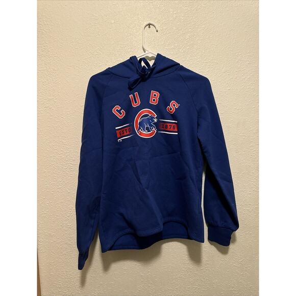FANATICS CHICAGO CUBS BASEBALL MLB HOODED SWEATSHIRT Women’s Blue Medium - Picture 1 of 10